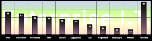 Enterprise I.T. Firm Report: Advisory & Services Firm Social Business Adoption Score Table